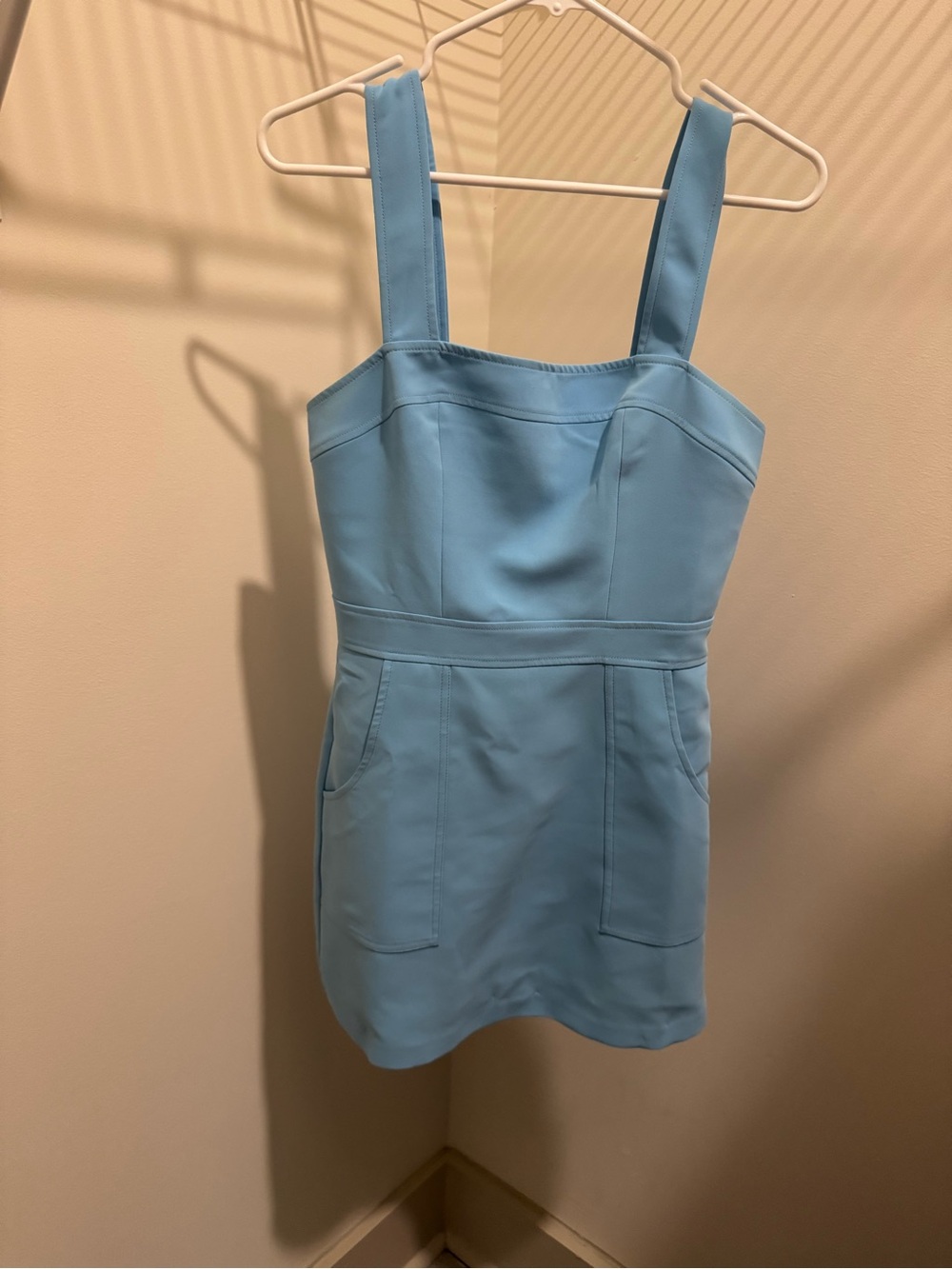 Amanda Uprichard Ace Mini Dress- Light Blue